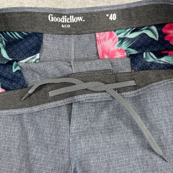 Goodfellow & Co Shorts Mens Sz 40 Blue Every Wear 9'' Slim Fit Flat Front Chino - Picture 6 of 14